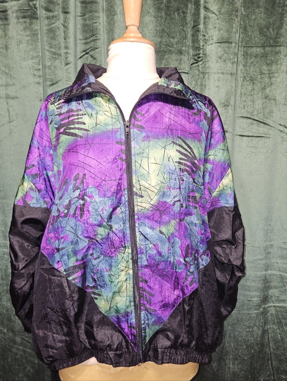 Vintage 1990s Active Elements Zip Up Windbreaker Abstract